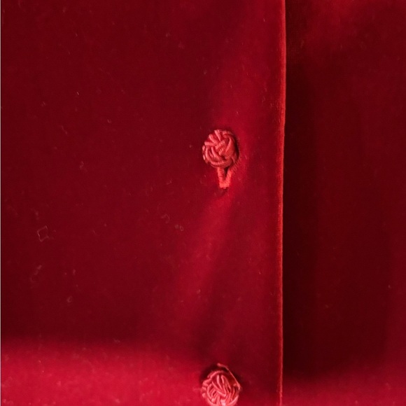 Vintage Saks Fifth Avenue Red Velvet Button Down Shirt - Picture 4 of 11